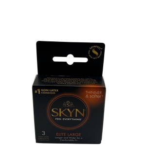 SKYN, Elite Large Non-Latex Lubricated Condoms, 3 count